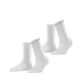 ESPRIT Women's Basic Pure Multipack W So Cotton Plain Socks (Pack of 2), White 2000