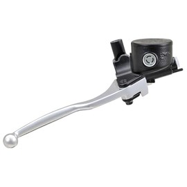 Daytona 74753 Nissin Motorcycle Brake Master Cylinder Horizontal 0.6 in (14 mm) Retro Black Body/Buff-Clear Lever Round Integrated Tank