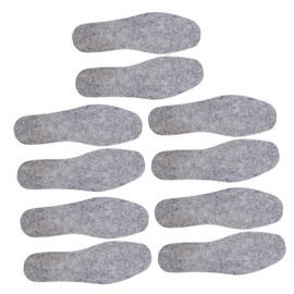 KOMBIUDA 5 Pairs Warm Wool Shoe Insoles of Durable Lightweight Inserts for Boots and Shoes Reusable Thickness for Winter Comfort