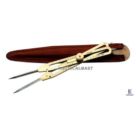 Artist Proportional Scale Divider Drawing Tool Professional (Brass, 9"/Leather Case)