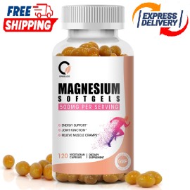 Pure Magnesium Glycinate 500mg Capsules,  Muscle & Joint Function, Non-GMO, Vegan, 12
