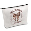 Touchdown Season Inspire Makeup Bag Distressed Football Gift Football Coquette