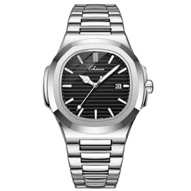 OIDEA Men's Wrist Watches: Black Square Rhombus Case Analog Quartz Wrist Watch for Men Business Casual Dress Watch Waterproof Luminous Date Wristwatches