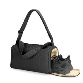 Small Gym Bag for Women with Shoes Compartment, Stylish Duffle Travel Bag for Plane, Lightweight Duffle Bag for Women & Men, Sport Gym Tote Bag with Wet Pocket for Yoga, Pilates, Swimming