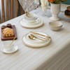 Linen Textured Rectangle/Oblong Tablecloth with Lace Trim Yarn-dyed Golden Purl