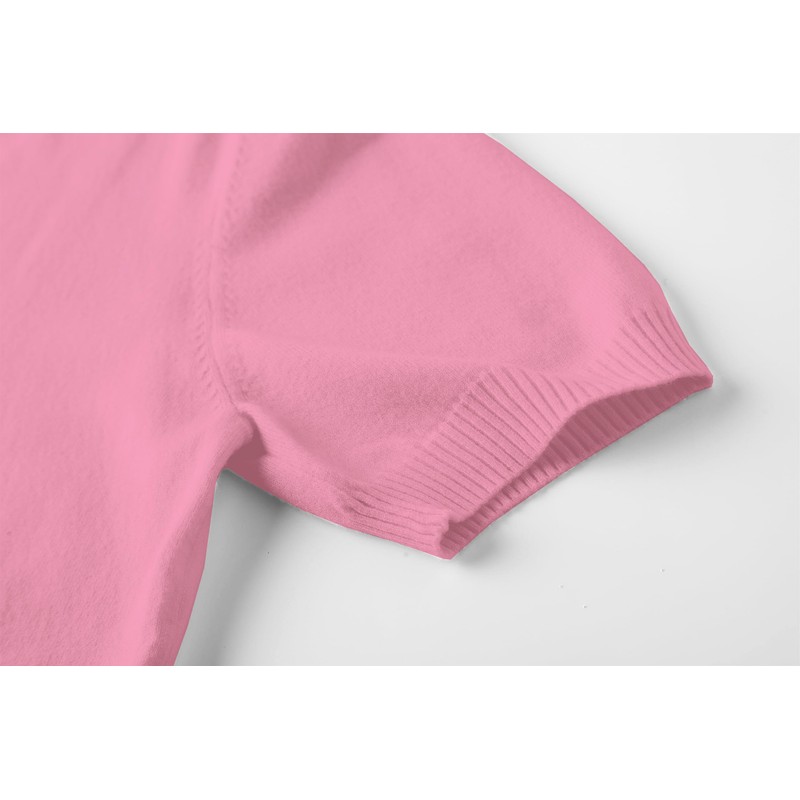DAIMIDY Women's V Neck Short Sleeves Sweaters Soft Knit Lightweight