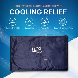 NatraCure FlexiKold Extra Large Gel Soft Flexible Ice Pack for Injuries – Ice Compress, Ice Pad, & Flat Ice Wrap for Post Surgery for Injuries of Shoulder, HIPS & Full Back – XL – Oversize 13” x 21.5”
