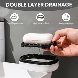 2Pcs Travel Soap Case, Soap Box, Soap Holder, Travel Soap Dish, Portable Travel Soap Case, Soap Dish for Travel, Waterproof and Leakproof Shower, for Travel, Bathroom, Camp, Outdoor