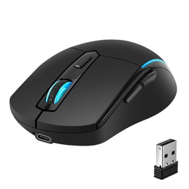 AooKoNi Ergonomic 2.4 GHz Wireless Optical Mouse, 800/1200/1600/ Adjustable DPI Settings, Compatible with PC, Mac, Laptop - Black