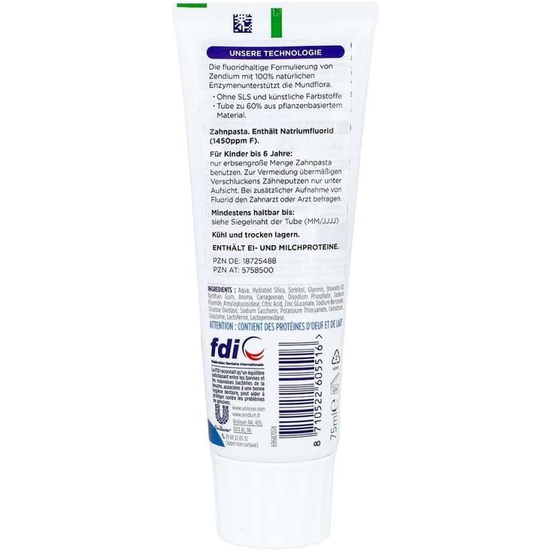 Zendium Toothpaste Complete Protection 75 ml | Caries Prevention |