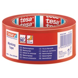 tesa 60760 Red Floor and Lane Marking Tape, 50 mm x 33 m
