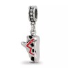 Reflection Beads Sterling Silver Reflections Black and Red Enameled Runners