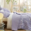 Bedsure Floral Quilt Set King - Reversible Purple Botanical Quilt