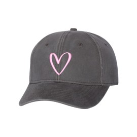 Go All Out One Size Charcoal Baseball Cute Abstract Heart Embroidered Dad Hat Structured Cap