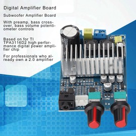 100W Digital Amplifier Board Subwoofer Amp Module for DIY Speaker 12 to 24V Power Supply, Multi Functional with Preamplifier, Bass Crossover