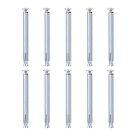 DTGN 3/8" x 6" Flat Sleeve Anchors - 10Pack - Good for Concrete Dry Brick Block Walls - Carbon Steel - Silver