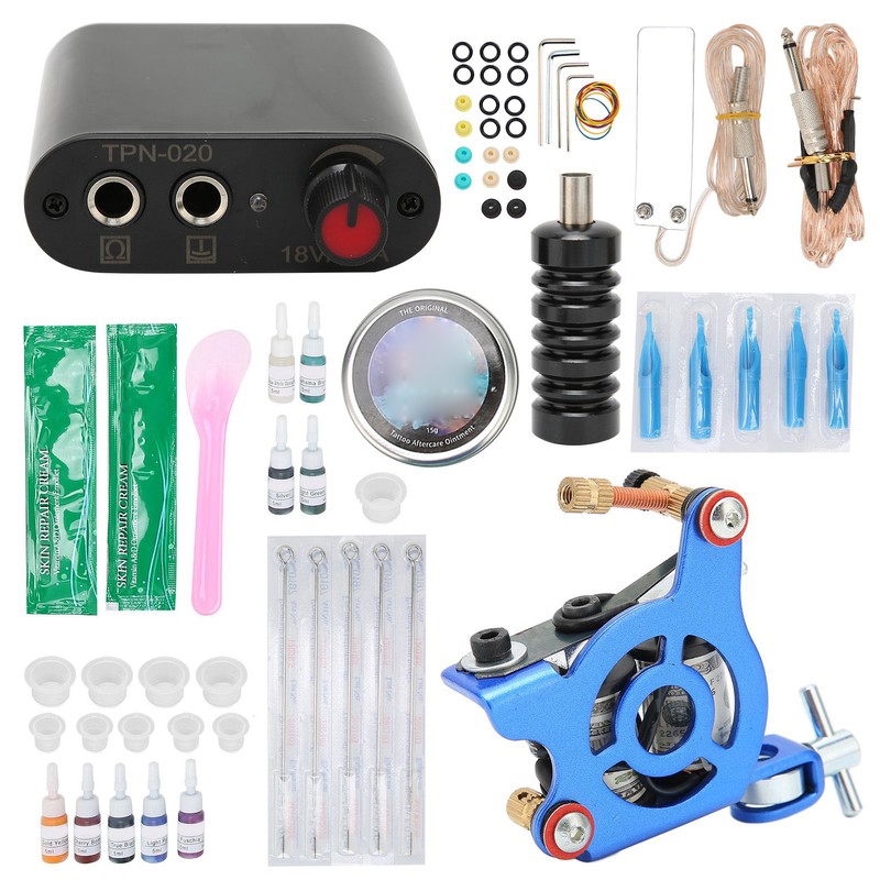Complete Tattoo Kit Professional Tattoo Machine Kit Power Supply 9