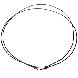 Dreambell Black Round Natural Leather Cord 1mm Choker Double Knotted Adjustable Necklace 14-28 inches