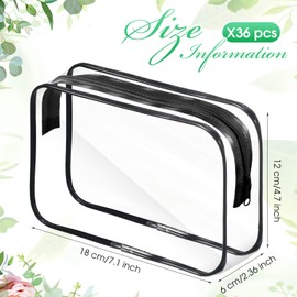 Reginary 36 bolsas de maquillaje transparentes, bolsas de aseo de viaje a granel, bolsas de cosméticos transparentes con cierre, impermeables, portátiles, de plástico de PVC con cierre, fundas organizadoras para mujeres y hombres, día festivo, viajes, ba
