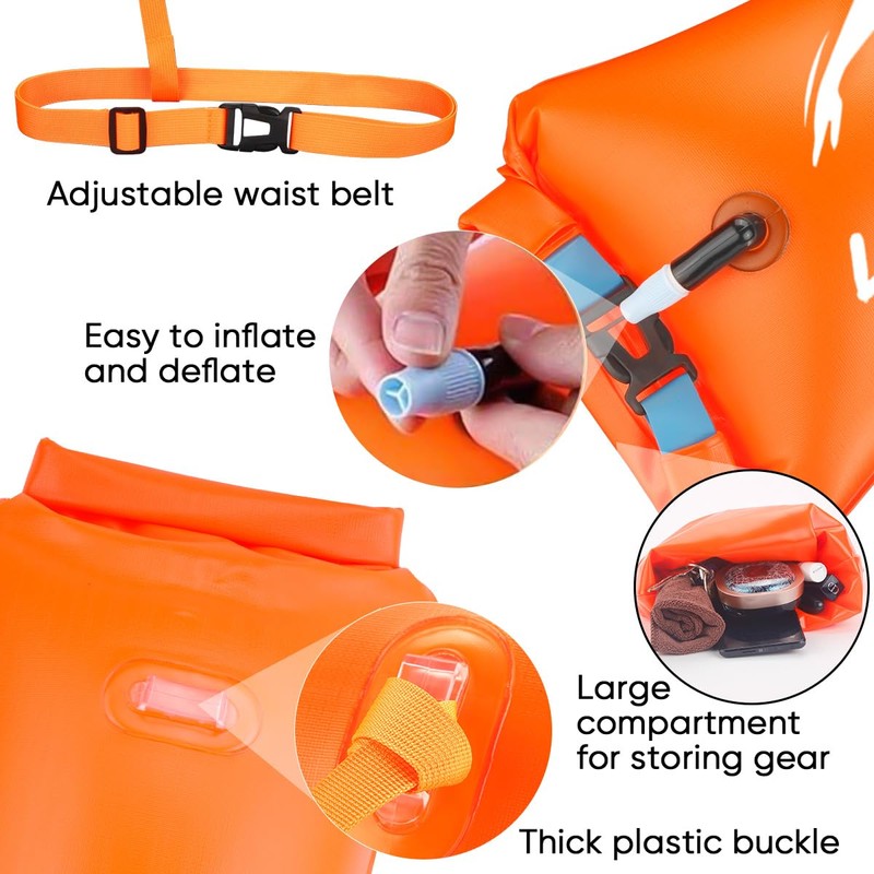 Swim Buoy for Open Water 2 Pack, 20L Swim Safety