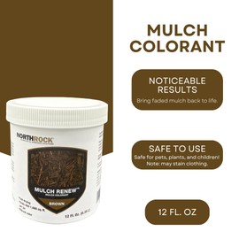 NorthRock Mulch Renew - Colorant for Mulch, Paint Discolored Mulch, Ideal for Landscaping, Garden Beds, Spray to Dye Mulch Beds (12 fl. oz., Brown)