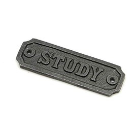 Oakcrafts Cast Iron Study Door Sign - 108mm x 35mm