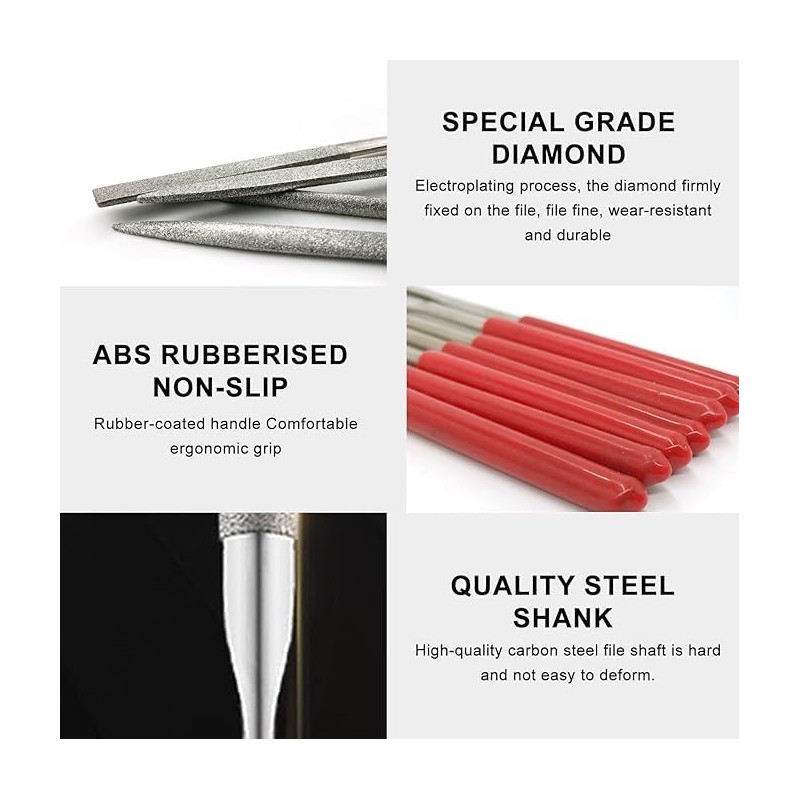 10 Pcs Mini Diamond Needle Files Set - Precision Mini