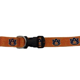 Preston Heavy Duty Adjustable Auburn Dog Collar - Auburn Tiger Dog Collars Come in Different Sizes for Dogs from X-Large to X-Small. (Large Collar 1.25 inch Wide)