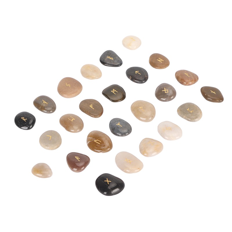 25pcs Rune Stones Set Good Luck Eliminate Negativity Lightweight Divination