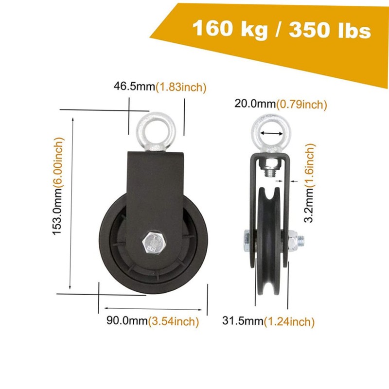 GRIRIW 1 Set Fitness Pulley System Silent Lifting Bearing for