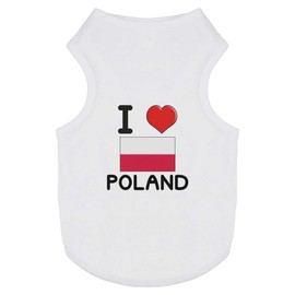 'I Love Poland' Pet Dog/Cat T-Shirt (PT00094140)