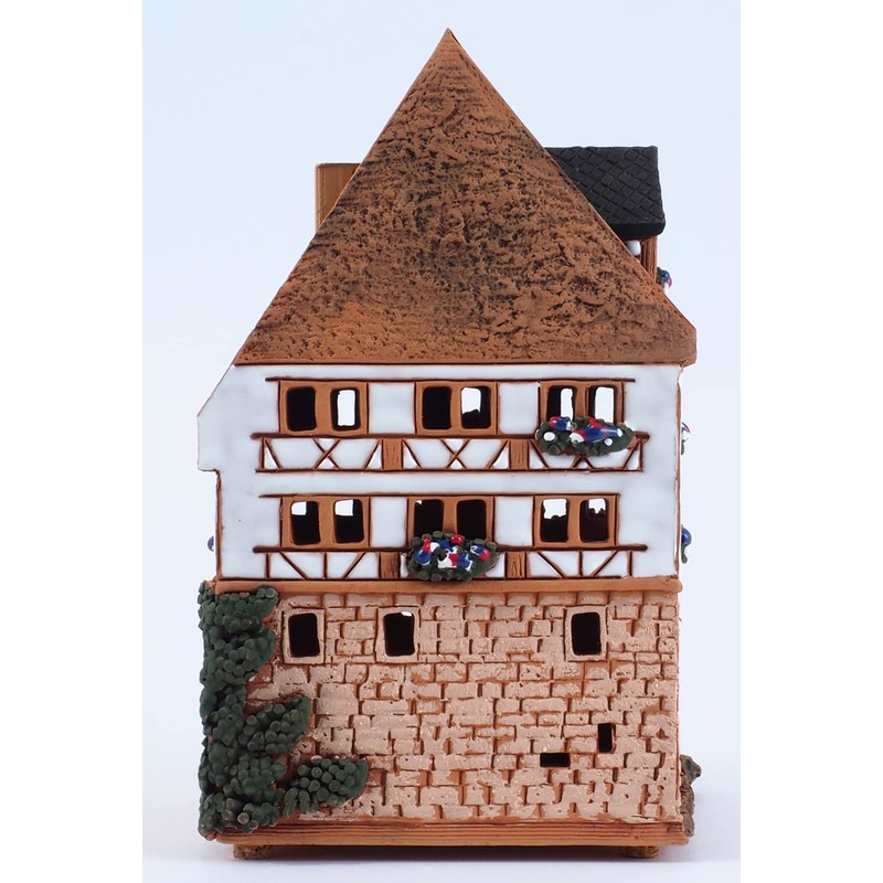 Midene Ceramic Aroma Light House, Tea Light Holder, Handmade, Artistic