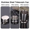 Cosmeria Folding Cups, 2 Pieces Stainless Steel Collapsible Cup with