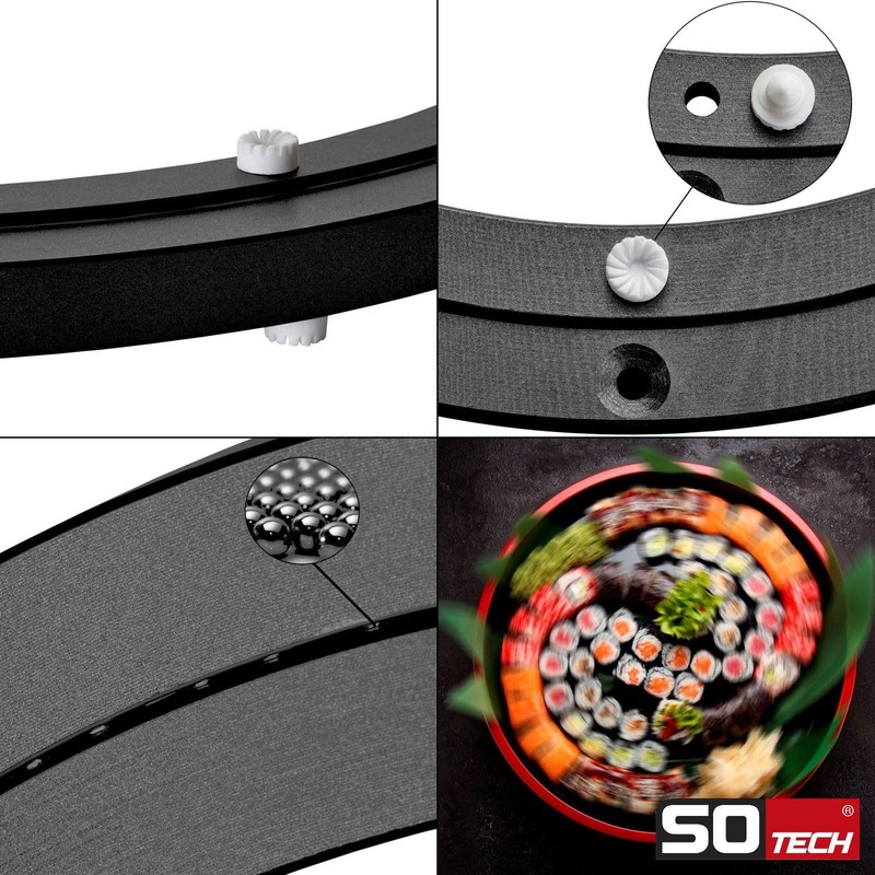 Aluminium Slewing Ring Black Diameter 300 mm Maximum Load 60