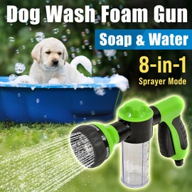 Jet Dog Car Wash for Outdoor, Japard Cannon Soap Foam Blaster Nozzle Gun, 8 Spray Settings Sprayer Connects to Garden Hose