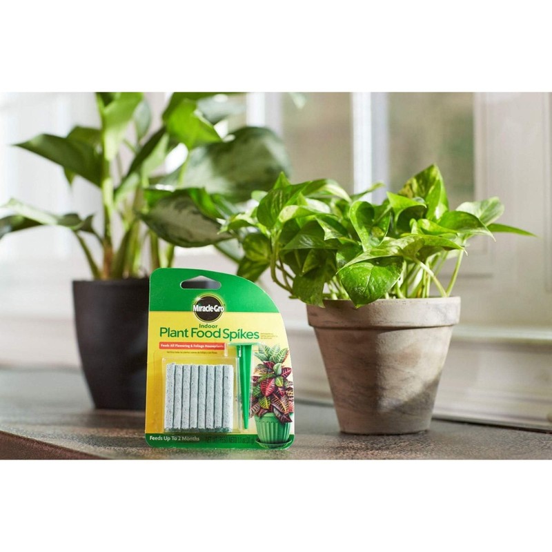 Miracle-Gro Indoor Plant Food Spikes, Includes 24 Spikes - Continuous
