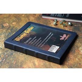 Forged Dice Co. Game-Folio PU Leather Portfolio Binder - Gaming Binder for DND Character Sheets with DND Spell Cards Organizer and Clear Front Pocket - Compatible with Dungeons and Dragons RPG - Blue
