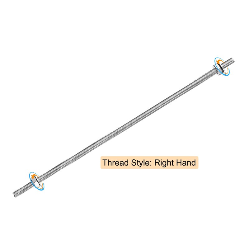 sourcing map 8pcs 8/32 Inch M4 Threaded Rods with 16pcs