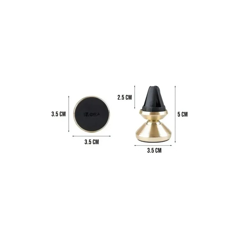 Soporte Magnético Universal para Auto Negro 1HORA,Compatible iPhoneSamsungMotorolaAndroid,Incluye Placa,Se Fija