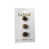La Mode Small (3/8”) Round Tan Wooden Buttons Set Of
