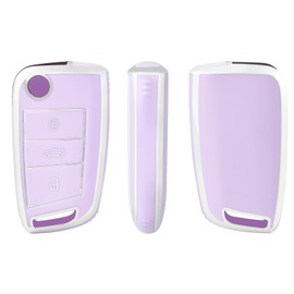 OFFCURVE Key Case Car Key Cover Key Case Protective Cover for VW Volkswagen Golf 7 MK7 Polo T-ROC Seat Leon Cupra Ibiza Toledo Arona Ateca Skoda Octavia Fabia Superb