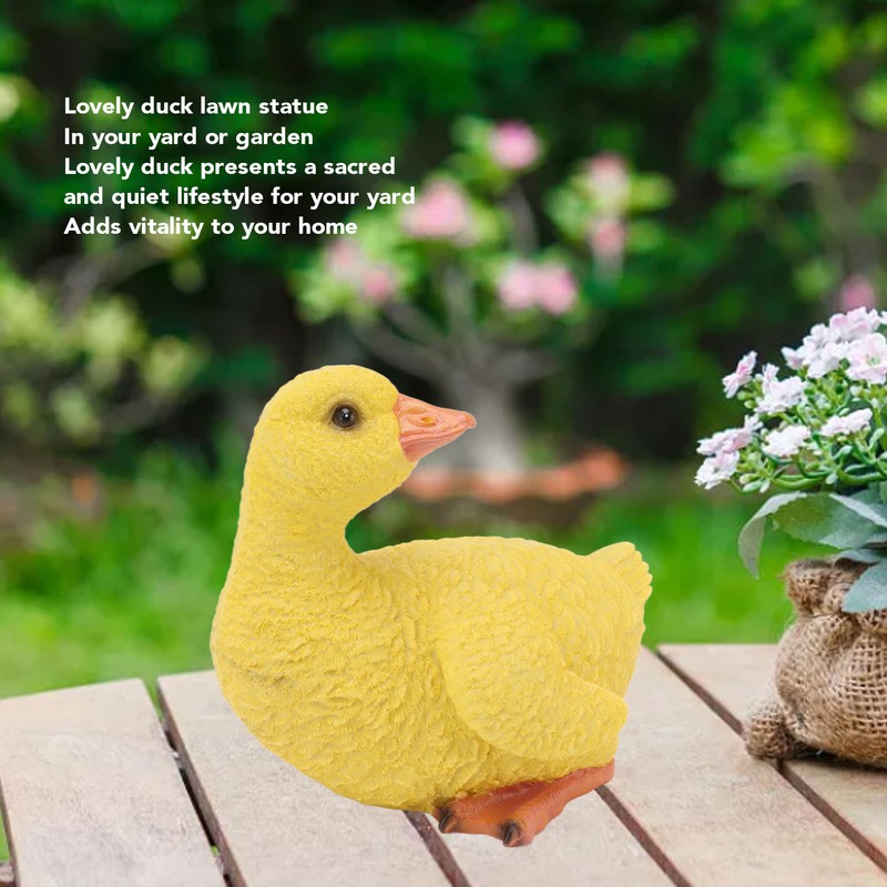 Duck Ornament Resin Weather Resistant Cute Vivid Expression Duck Statues