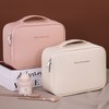 Minimalist Large Capacity Multi-purpose Portable Storage Pouch with Partitions Luxurious Feel, Easy Partition Storage - Pure White Apricot 2ea