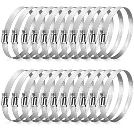 Twdrer 4 Inch 304 Stainless Steel Adjustable Hose Clamp, Worm Gear Duct Clamp Pipe Clamp 91mm-114mm for Plumbing, Automotive, Dryer Vent, Mechanical Applications (12)