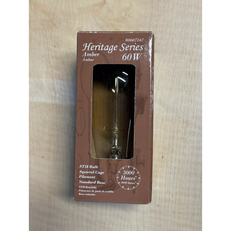 Heritage 4 Light Bulbs Heritage Series Amber 60W ST18 Squirrel