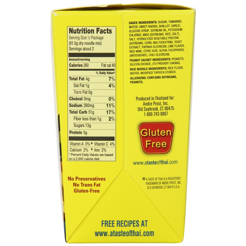 Taste of Thai Padthai Noodle Quick Meal, 5.7500-Ounce (Pack of