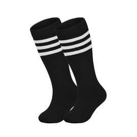 ENBAOHUI Toddler Soccer Kids Girls Boys Soccer Knee High Socks Black/Pink/Rose/White/Purple 7-11 Yeas Old