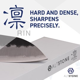 ALTSTONE RIN [High-density. Tightly compacted.] Splash & Go, Whetstone Sharpening stone grit w/Nagura, 7.1" x 2.4" x 0.8" (Ideal for home-use), Made in Japan (#1000rin)