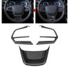 3pcs Steering Wheel Trim Kit Carbon Fiber Color ABS Frame
