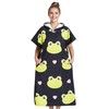 Huglanket Frog Gifts Surf Poncho Hooded with Cute Frog, Soft